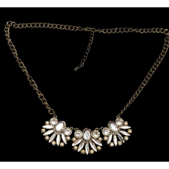 Funky Glam Y2K Style Floral Gemmed Statement Necklace (Missing Stone) - Picture 1 of 7